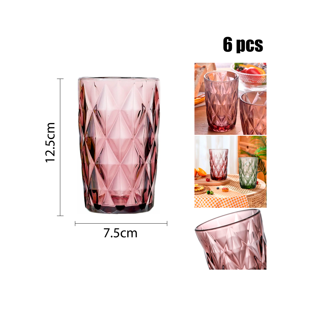 Vaso Rosa de Vidrio 400ml