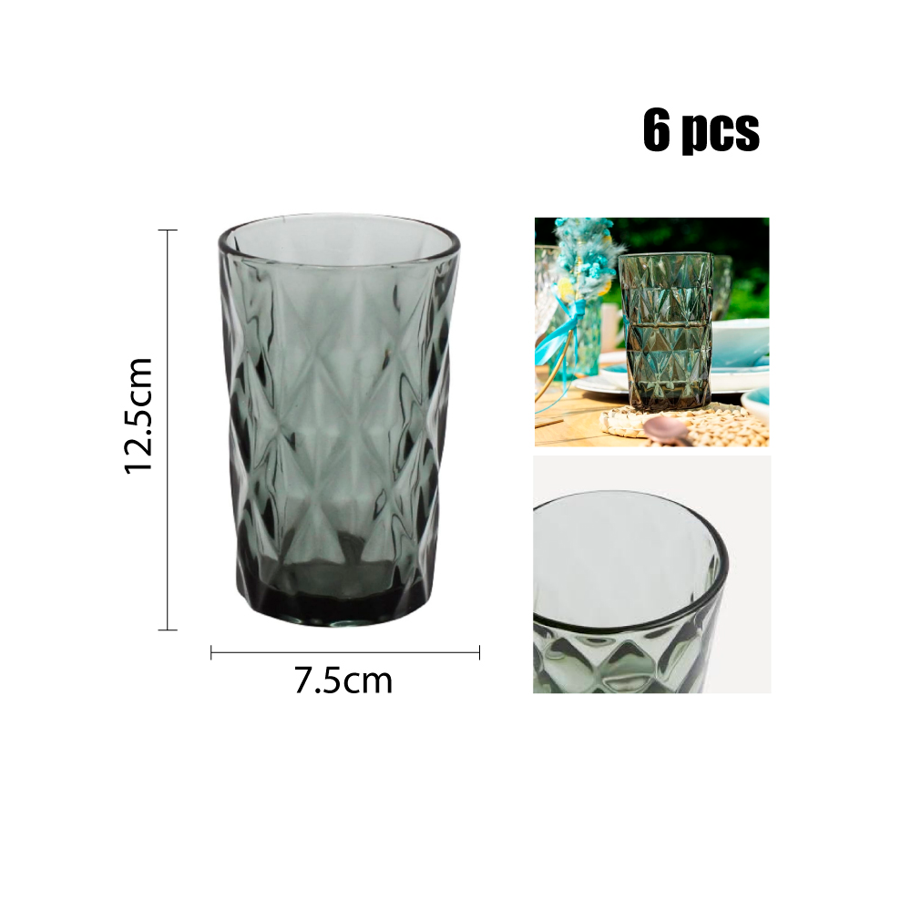 Vaso Gris de Vidrio 400ml