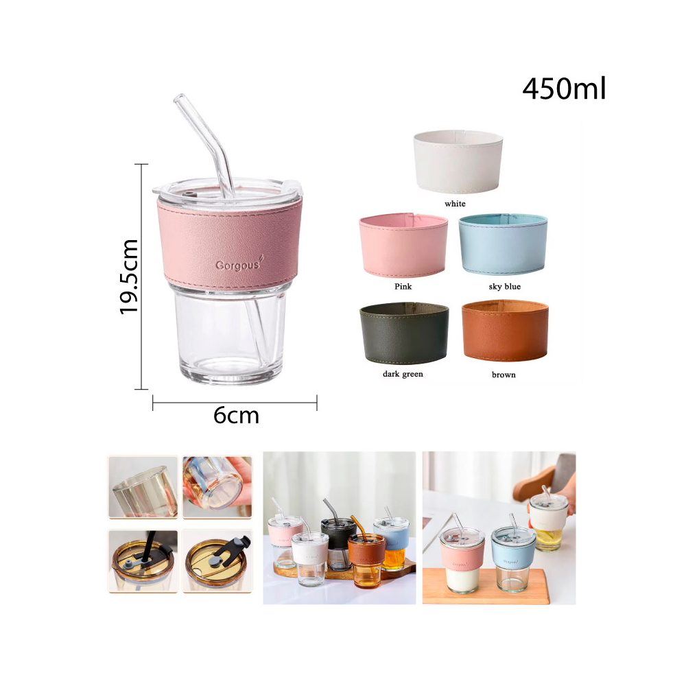 Vaso para Bebidas Calientas 450ml con Tapa y Protector Térmico