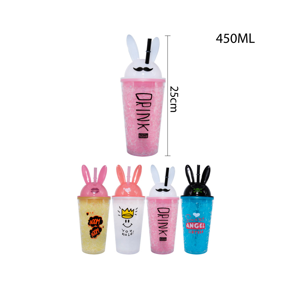 Vaso Plástico Semitransparente 450ml - Orejas de Conejo