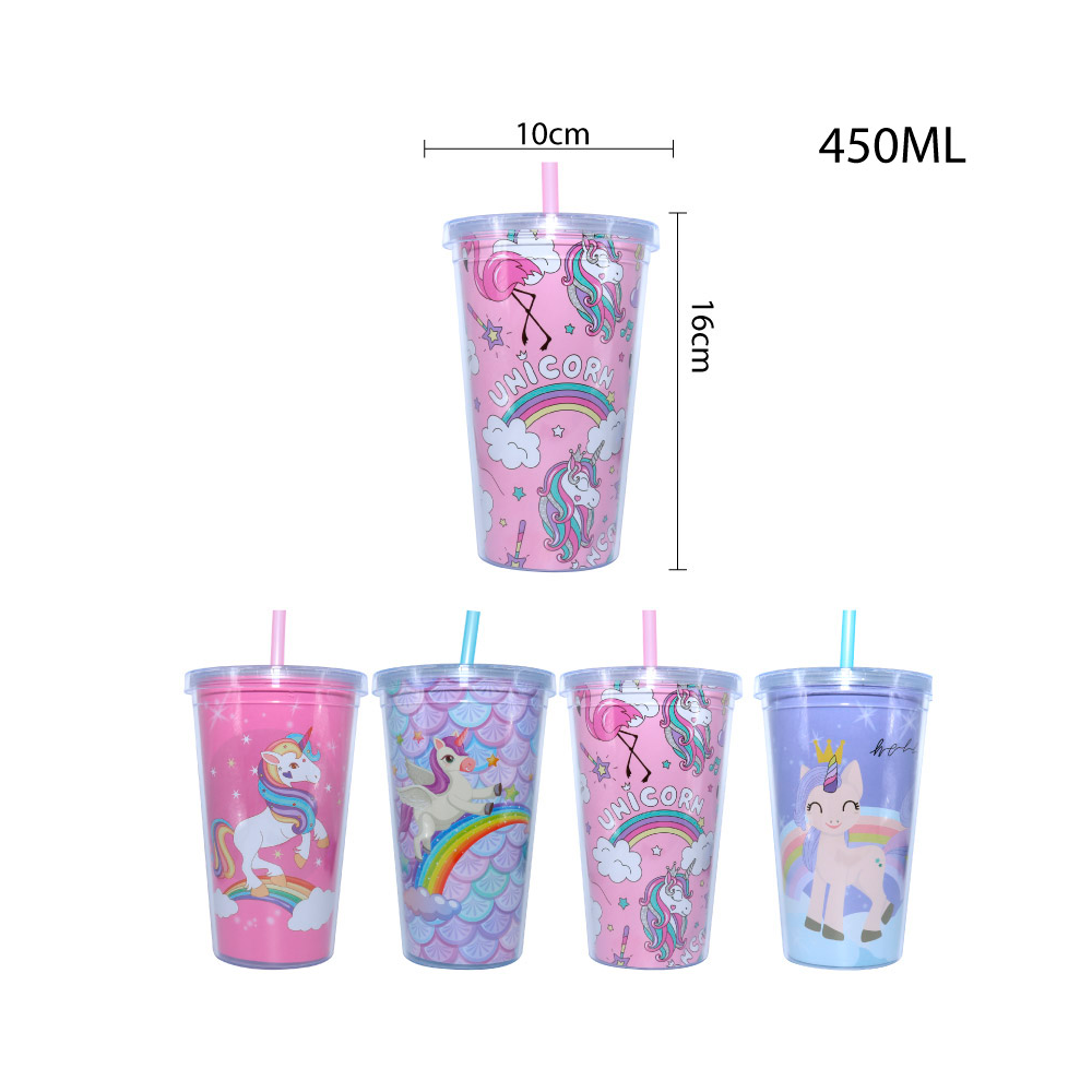 Vaso Plástico 450ml - Unicornio