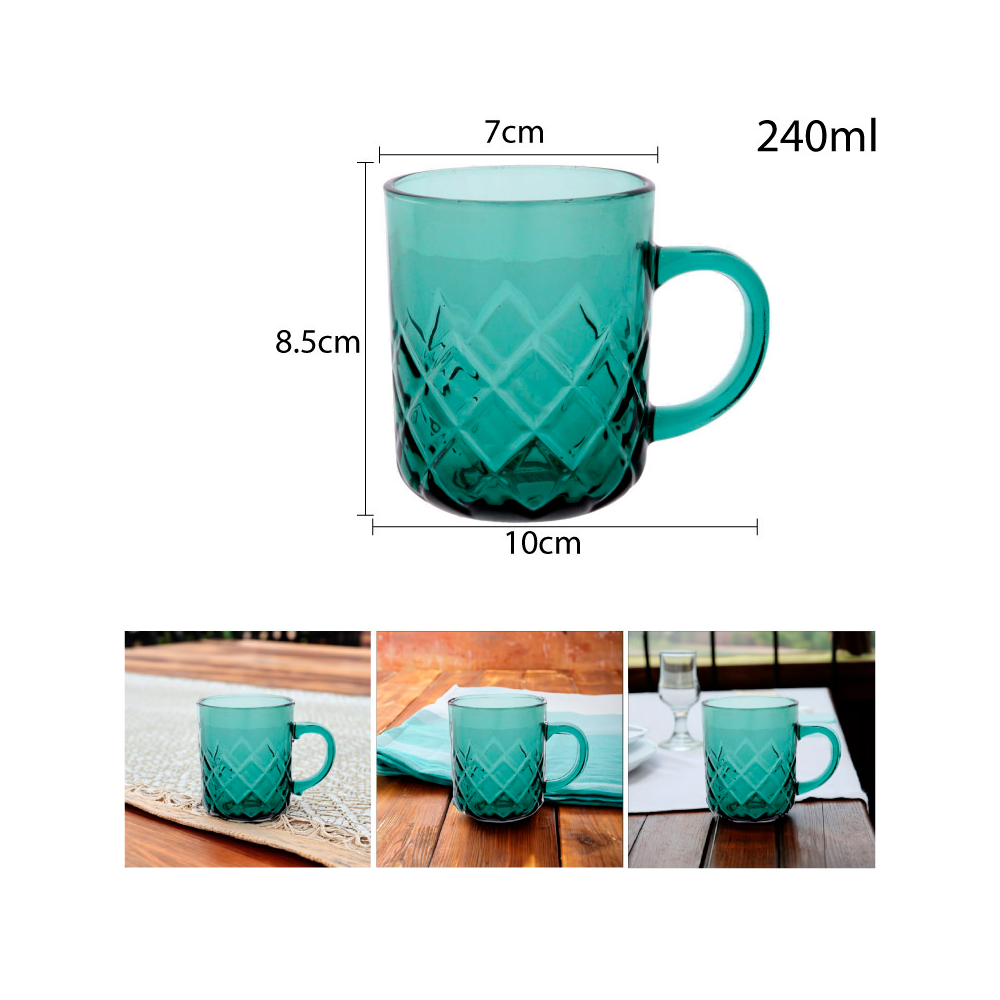 Taza 240ml Vidrio Verde