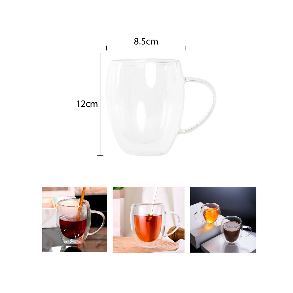 Taza de Vidrio 350ml Resistente al Calor