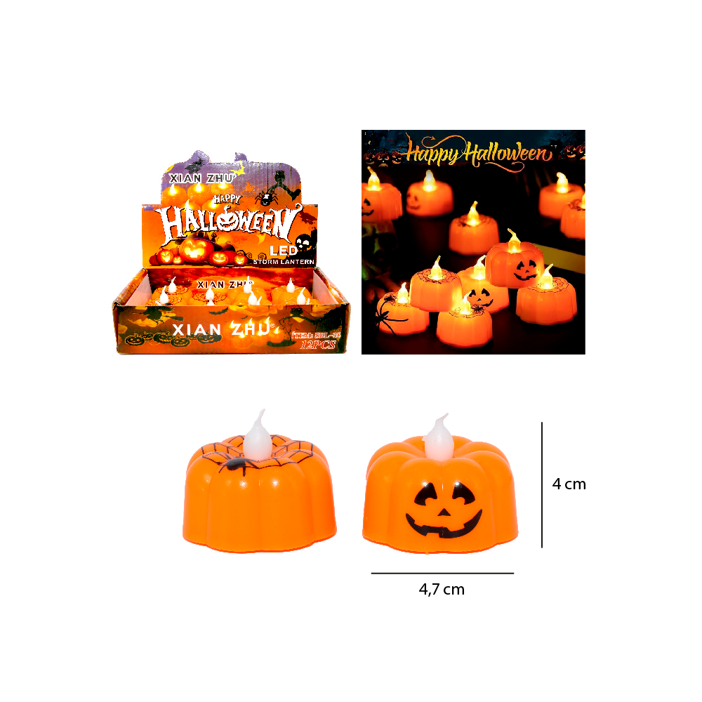 Vela LED a Pilas - Calabaza de Halloween